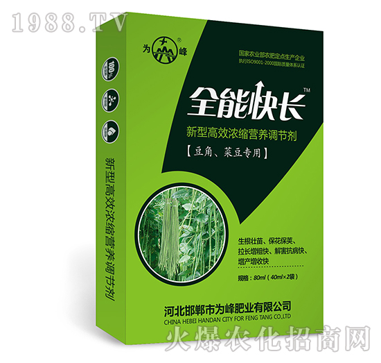 全能快長（豆角、菜豆專用）-新型高效濃縮營養(yǎng)調(diào)節(jié)劑-為峰