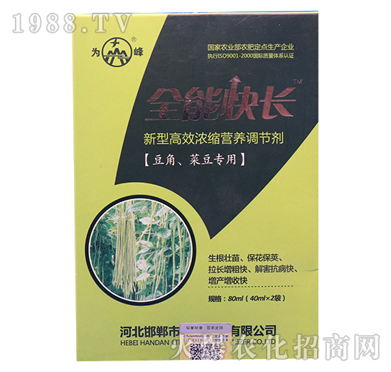 豆角、菜豆專用高效高效濃縮營養(yǎng)調(diào)控劑-全能快長-為峰肥業(yè)