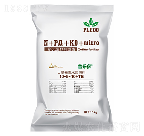大量元素水溶肥料10-5-40+TE-普樂(lè)多-中?？萍? style=