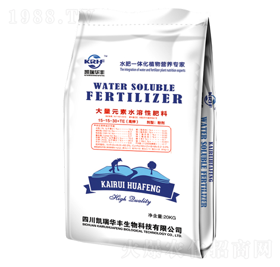 高鉀型大量元素水溶性肥料15-15-30+TE-凱瑞華豐