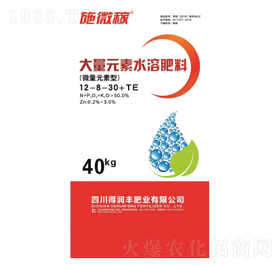 微量元素型大量元素水溶肥12-8-30+TE-施微稼-得潤(rùn)豐