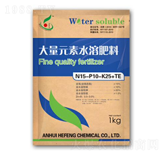 大量元素水溶肥料15-10-25+TE-禾豐