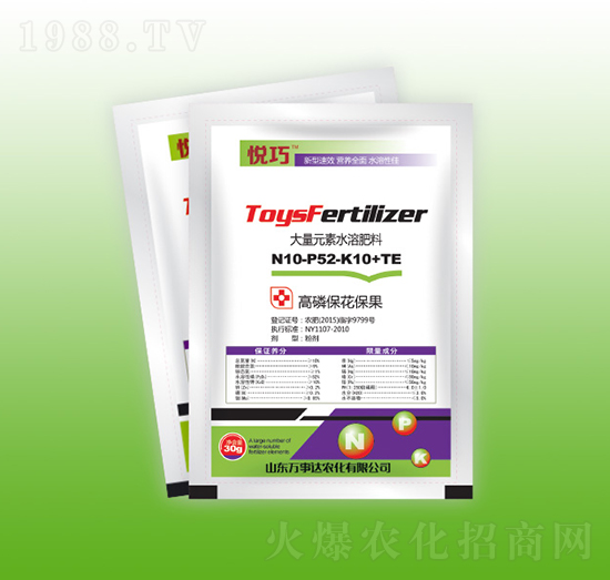 大量元素水溶肥料10-52-10+TE-悅巧-萬(wàn)事達(dá)