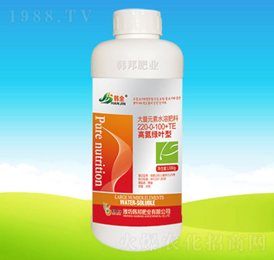 高氮綠葉型大量元素水溶肥220-0-100-韓邦肥業(yè)