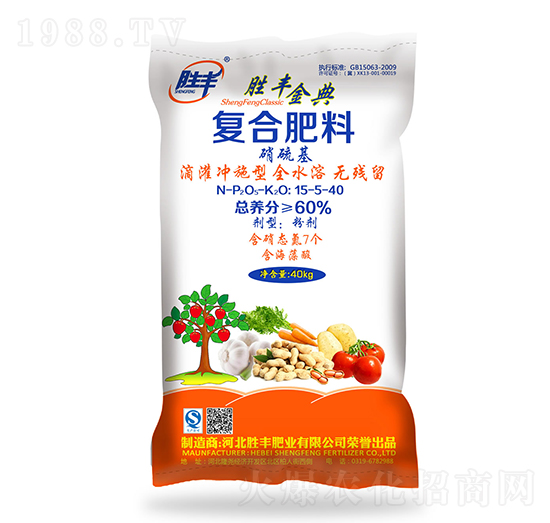 滴灌沖施型硝硫基復合肥料15-5-40-勝豐金典-勝豐肥業(yè)