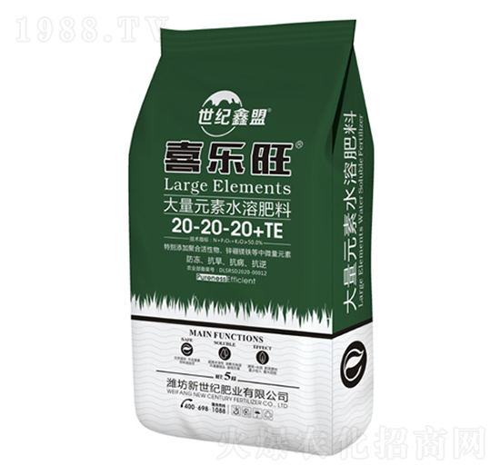 大量元素水溶肥料20-20-20+TE-喜樂旺-新世紀肥業(yè)