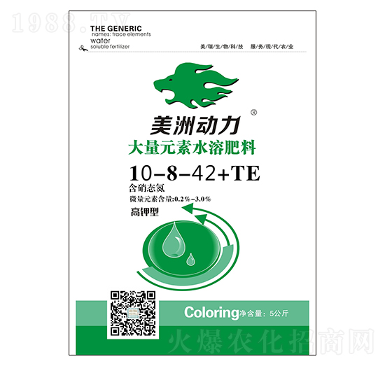 高鉀型大量元素水溶肥料10-8-42+TE-美洲動(dòng)力-美瑞生物