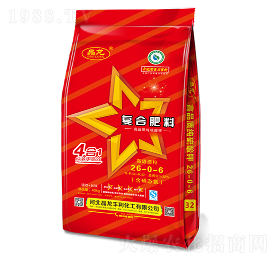 高塔造粒復合肥料26-0-6-晶龍