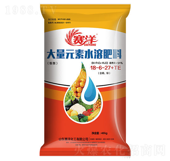 大量元素水溶肥料18-6-27+TE-賽洋-施可豐
