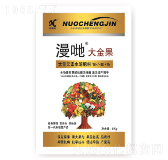 高氮高鉀型大量元素水溶肥料18-7-30+TE-漫哋·大金果-諾誠金