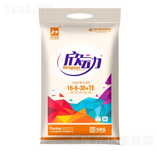大量元素水溶肥16-6-30+TE-欣動-方北生物