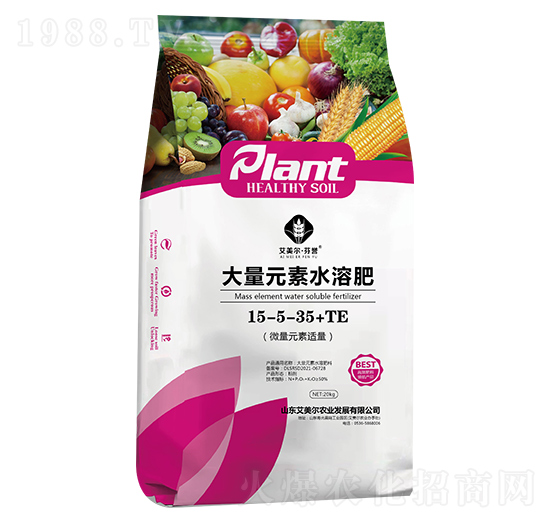 大量元素水溶肥15-5-35+TE-艾美爾