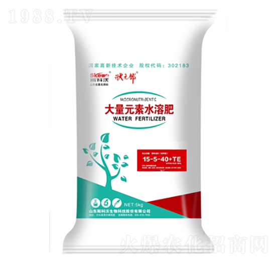 大量元素水溶肥15-5-40+TE-狀元郎-斯科沃生物
