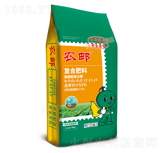 40kg農(nóng)郵腐植酸復(fù)合肥17-17-17-農(nóng)郵肥業(yè)