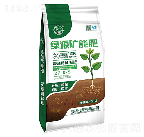 農(nóng)田級(jí)復(fù)合肥料27-0-5-綠源礦能肥-綠源化肥