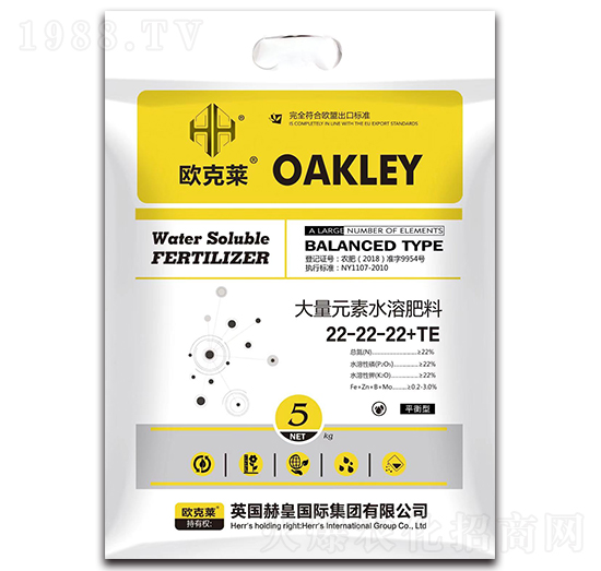 大量元素水溶肥料22-22-22+TE-歐克萊-森正達(dá)生物