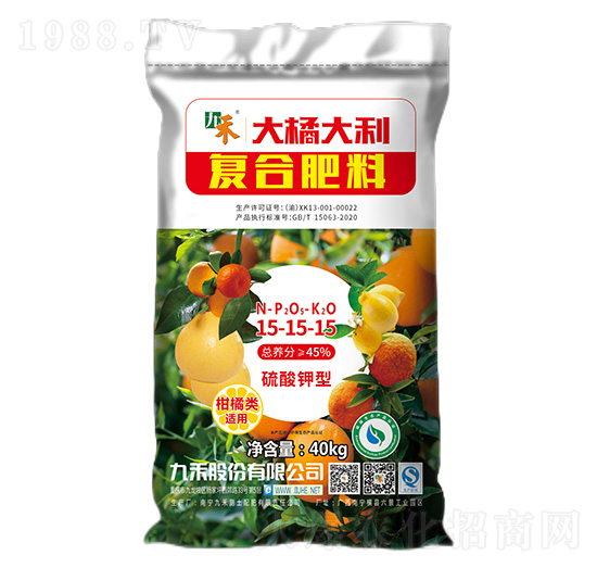 柑橘類(lèi)適用復(fù)合肥料15-15-15-大橘大利-九禾