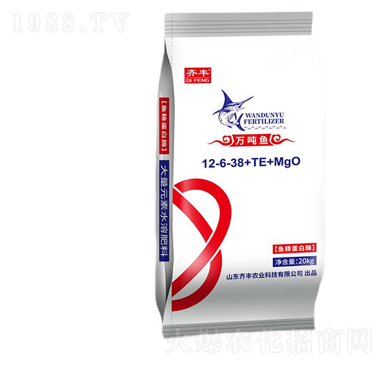 魚精蛋白酶大量元素水溶肥12-6-38+TE+MgO-萬(wàn)噸魚-齊豐農(nóng)業(yè)