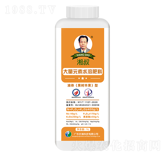 湘叔牌大量元素液體（果樹）型水溶肥1L-農海