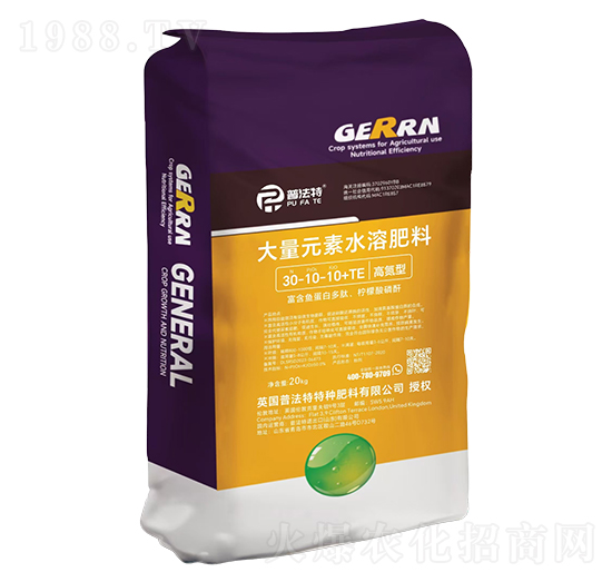 高氮型大量元素水溶肥料30-10-10+TE-普法特