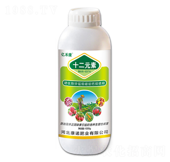 硒鈦鐵鋅錳銅硼鉬鈣鎂硫硅-十二元素-億禾康-康諾肥業(yè)