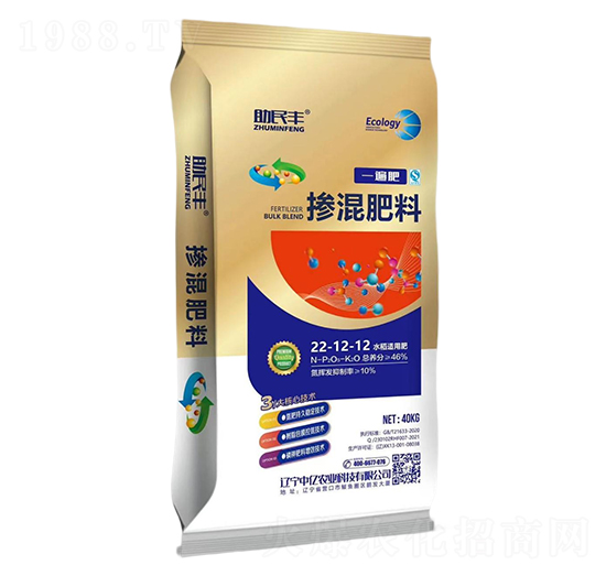 水稻適用摻混肥料22-12-12-一遍肥-助民豐-中億農(nóng)業(yè)