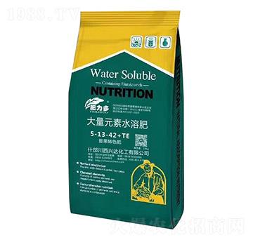 膨果轉(zhuǎn)色大量元素水溶肥5-13-42+TE-肥力多-興達(dá)化工