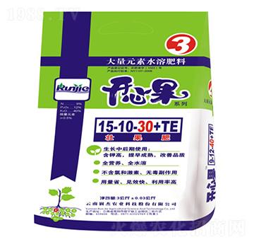 大量元素水溶肥15-10-30+TE-開心果-潤杰農科